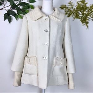 Anthropologie | Tabitha Cream swing style coat M